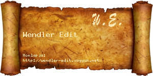 Wendler Edit névjegykártya